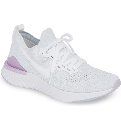 Shop Nike Epic React Flyknit 2 Running Shoe In White/ White/ Pink Foam