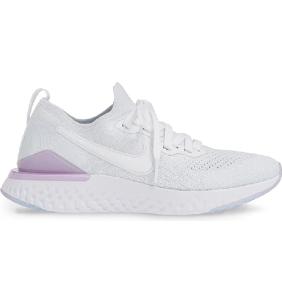 Shop Nike Epic React Flyknit 2 Running Shoe In White/ White/ Pink Foam