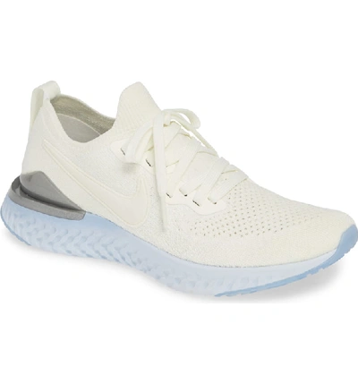 Shop Nike Epic React Flyknit 2 Running Shoe In Sail/ Aluminum/ Silver