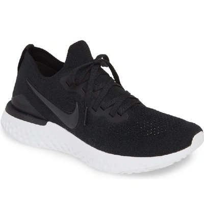 Shop Nike Epic React Flyknit 2 Running Shoe In Black/ Black/ Gun Smoke