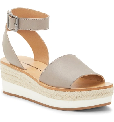 Shop Lucky Brand Joodith Platform Wedge Sandal In Chinchilla Leather