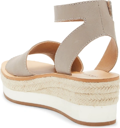 Shop Lucky Brand Joodith Platform Wedge Sandal In Chinchilla Leather
