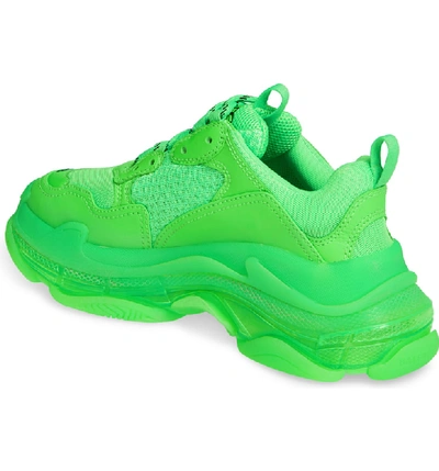 Shop Balenciaga Triple S Low Top Sneaker In Green Fluo