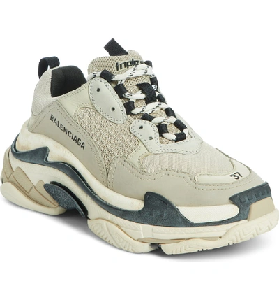 Shop Balenciaga Triple S Low Top Sneaker In Beige/ Black