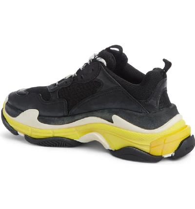 Shop Balenciaga Triple S Low Top Sneaker In Black/ Yellow