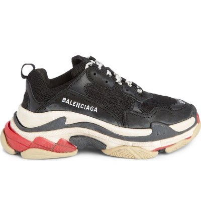 Shop Balenciaga Triple S Low Top Sneaker In Black/ White/ Red