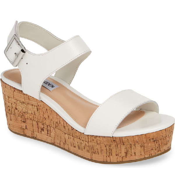 steve madden white wedge sandals