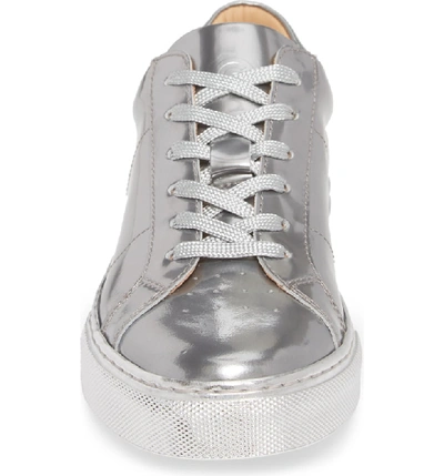 Shop Greats Royale Low Top Sneaker In Silver Tonal/ Flat Leather