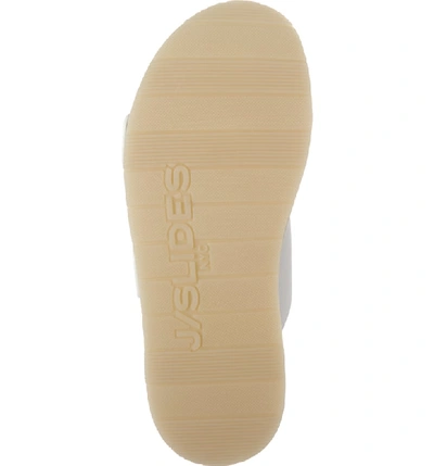 Shop Jslides Bowie Platform Slide Sandal In White Leather