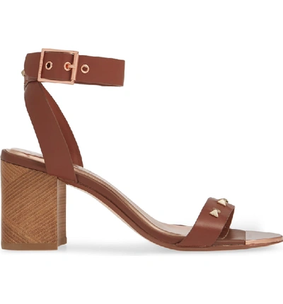 Shop Ted Baker Biah Ankle Strap Sandal In Cocoa Leather