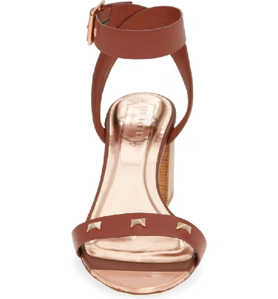 Shop Ted Baker Biah Ankle Strap Sandal In Cocoa Leather
