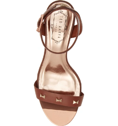 Shop Ted Baker Biah Ankle Strap Sandal In Cocoa Leather