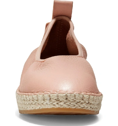 Shop Cole Haan Cloudfeel Espadrille In Rose Leather/ Natural Fabric