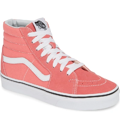 Shop Vans 'sk8-hi' Sneaker In Strawberry Pink/ True White