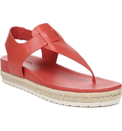 Shop Vince Flint Espadrille Thong Sandal In Adobe Red