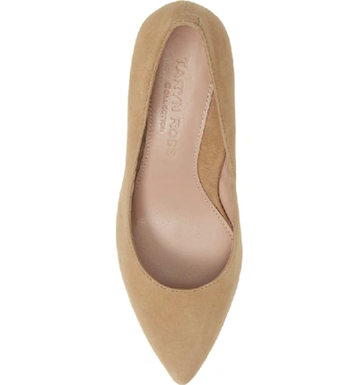 Shop Taryn Rose Collection Gabriela Pointy Toe Pump In Cappuccino Suede