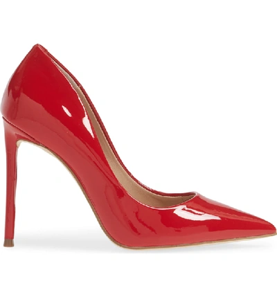 Shop Steve Madden Vala Pointy Toe Pump In Red Patent