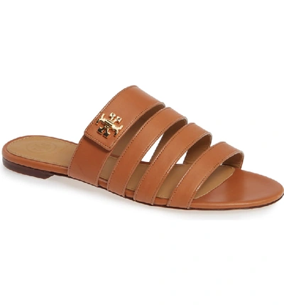 Shop Tory Burch Kira Strappy Slide Sandal In Tan/ Tan