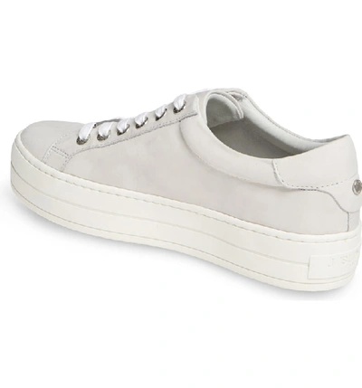 Shop Jslides Hippie Platform Sneaker In White Nubuck Leather