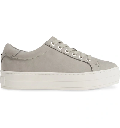 Shop Jslides Hippie Platform Sneaker In Light Grey Nubuck Leather