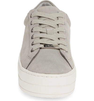 Shop Jslides Hippie Platform Sneaker In Light Grey Nubuck Leather