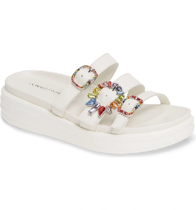 Shop Donald Pliner Claud Slide Sandal In Off White Nappa Leather