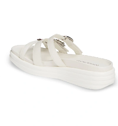 Shop Donald Pliner Claud Slide Sandal In Off White Nappa Leather