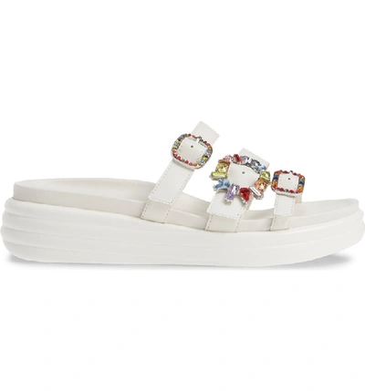 Shop Donald Pliner Claud Slide Sandal In Off White Nappa Leather