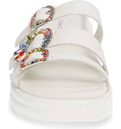 Shop Donald Pliner Claud Slide Sandal In Off White Nappa Leather