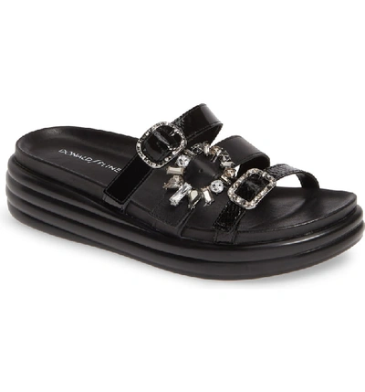 Shop Donald Pliner Claud Slide Sandal In Black Metallic