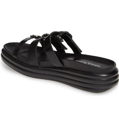 Shop Donald Pliner Claud Slide Sandal In Black Metallic