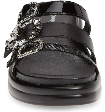 Shop Donald Pliner Claud Slide Sandal In Black Metallic