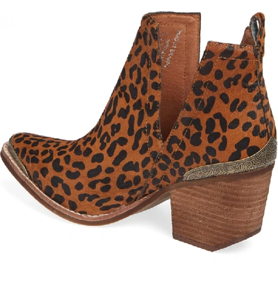 Shop Jeffrey Campbell Cromwell Cutout Western Boot In Brown Cheetah Calf Hair