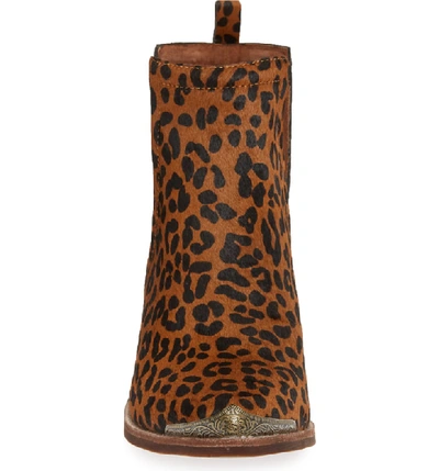 Shop Jeffrey Campbell Cromwell Cutout Western Boot In Brown Cheetah Calf Hair