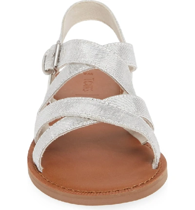 Shop Toms Sicily Sandal In Silver Metallic Fabric
