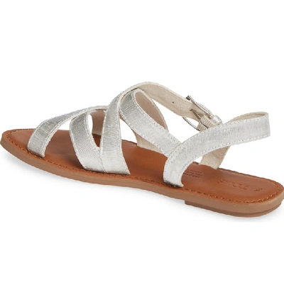 Shop Toms Sicily Sandal In Silver Metallic Fabric