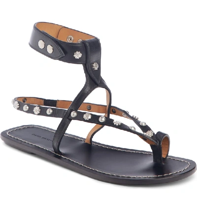 Shop Isabel Marant Engo Flower Studded Gladiator Sandal In Black