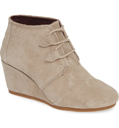 Shop Toms Kala Wedge Bootie In Desert Taupe Suede