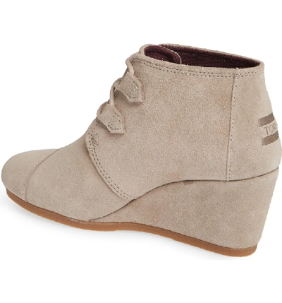 Shop Toms Kala Wedge Bootie In Desert Taupe Suede