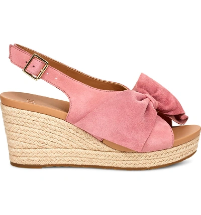 Shop Ugg Camilla Wedge Sandal In Pink Dawn Suede