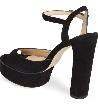 Shop Jimmy Choo Peachy Platform Sandal In Black Suede