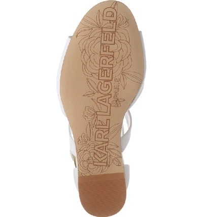 Shop Karl Lagerfeld Radka Wedge Sandal In Bright White Nappa Leather