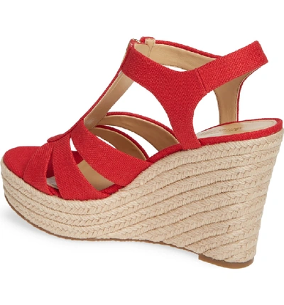 Michael Michael Kors Women's Berkley Woven Espadrille Wedge Sandals In  Bright Red Fabric | ModeSens