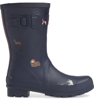 Shop Joules 'molly' Rain Boot In Navy Dogs