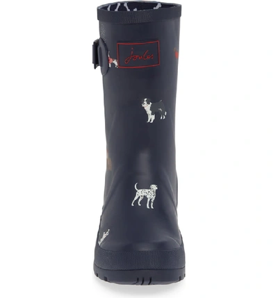 Shop Joules 'molly' Rain Boot In Navy Dogs