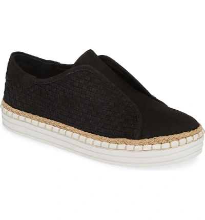 Shop Jslides Kayla Slip-on Sneaker In Black Nubuck Leather