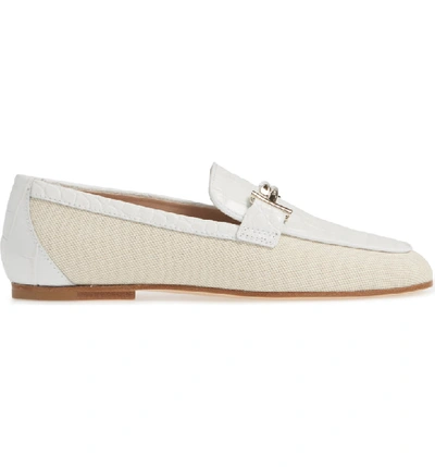 Shop Tod's Double T Mixed Media Loafer In White