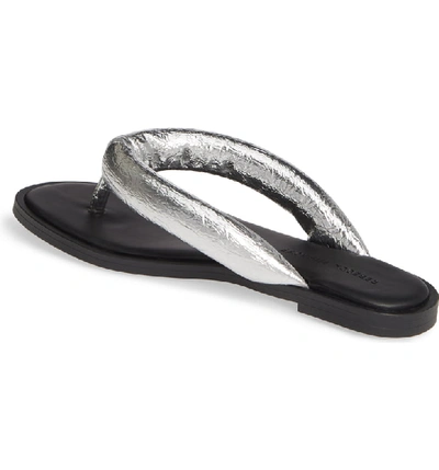 Shop Rebecca Minkoff Senet Flip Flop In Silver Faux Leather