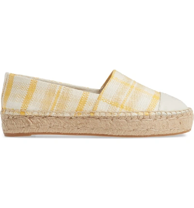 Shop Tory Burch Colorblock Platform Espadrille In Yellow Check In Plaid/  Ivory