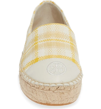 Shop Tory Burch Colorblock Platform Espadrille In Yellow Check In Plaid/  Ivory